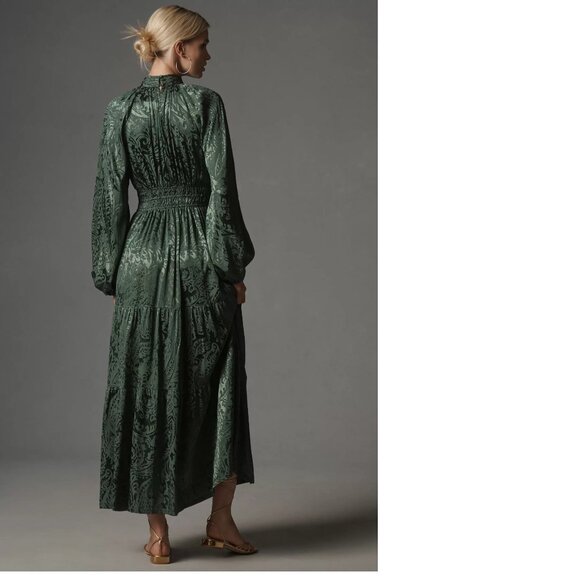 Anthropologie The Somerset Maxi Dress: Mock-Neck Edition MP PM new green color - Picture 2 of 4